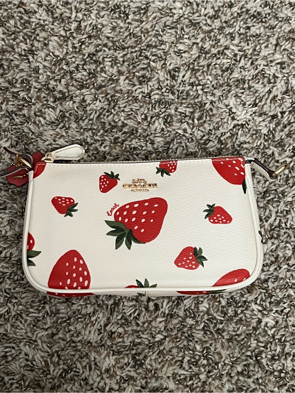 Coach Bag with Red Strawberry Print